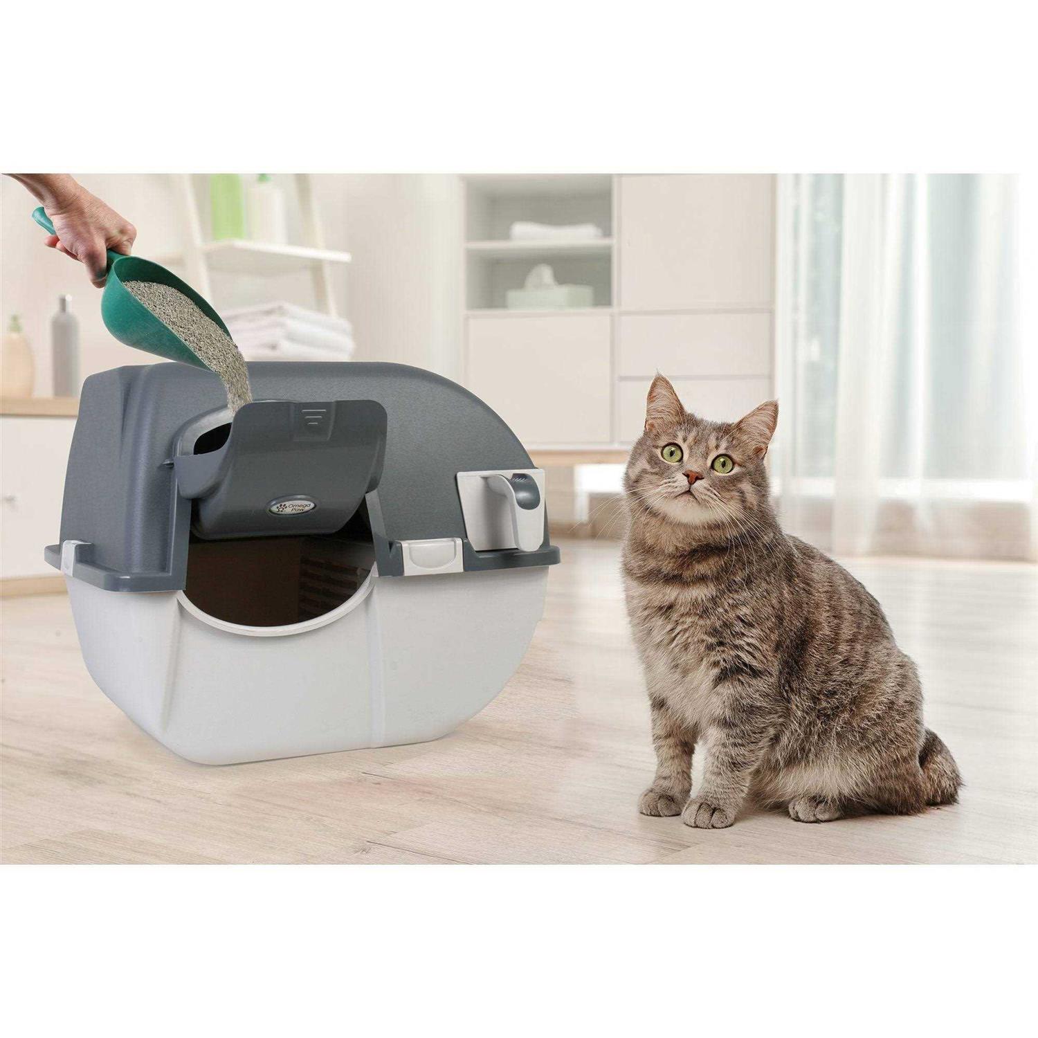 Omega Paw Easy Fill Roll n Clean Self Cleaning Cat Litter Box - Pet Supplies online store