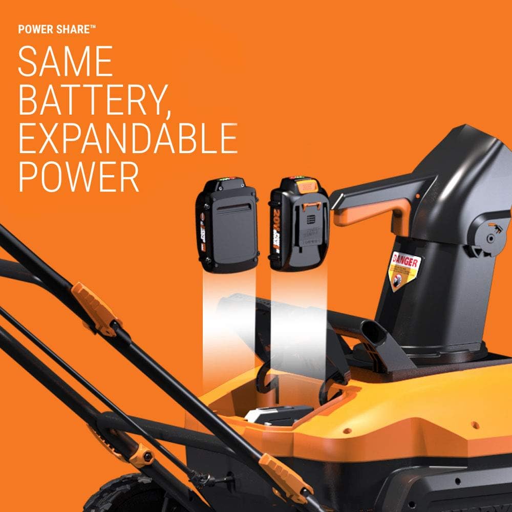 Worx 40V 20" Cordless Snow Blower Power Share with Brushless Motor - WG471 (Batteries & Charger Included)