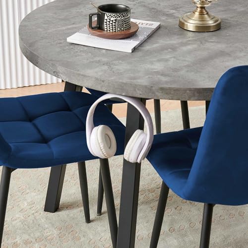 Modern 4-Person Round Dining Table Set, Space-Saving for Kitchen, Living Room, Apartment, includes Dining Table & 4 Grey Chairs,Small Dining Room Set for 4