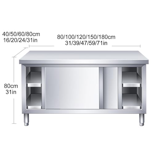 CMYAOYC - Stainless Steel Prep Table, Metal Table, Commercial Work Table with Backsplash and Undershelf for Kitchen Restaurant