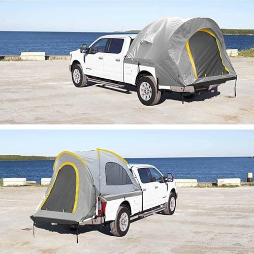 Truck Bed Tent Automatic Setup - Pickup Truck Camping Tents for 5.5Ft Bed for Outdoor Camping Hiking Accessories, Weatherproof 210D Oxford Cloth + Glass Fiber Truck Tailgate Awning Tents