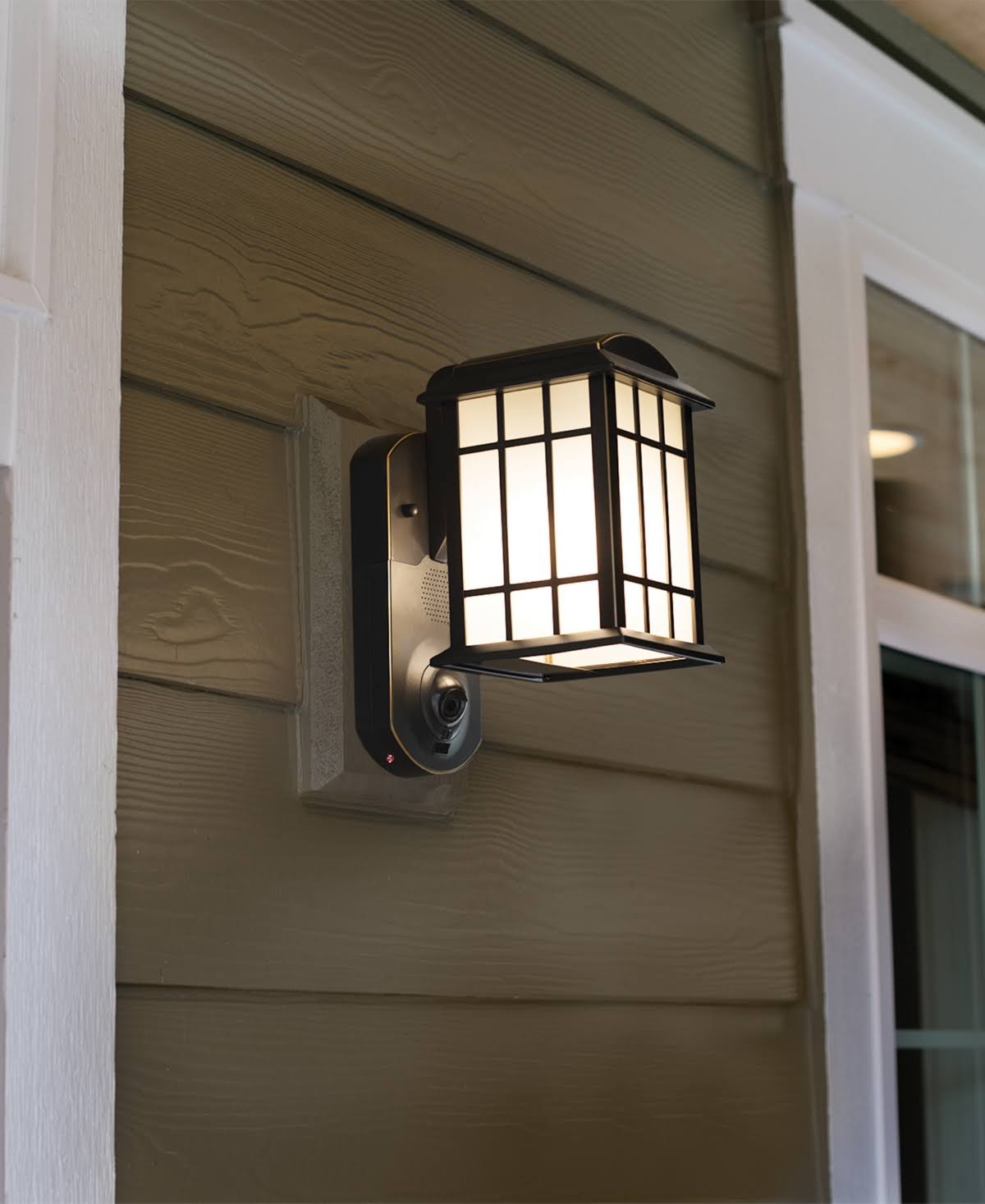 Maximus Camera Porch Light, HD Camera with Siren Alarm, Smart Motion Detection - Bronze