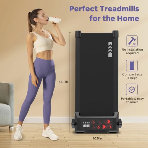 Walking Pad with Incline - Under Desk Treadmill for Home Office - 2.25HP Inclined Treadmills with Remote Control, LED Display, 265lbs Weight Capacity