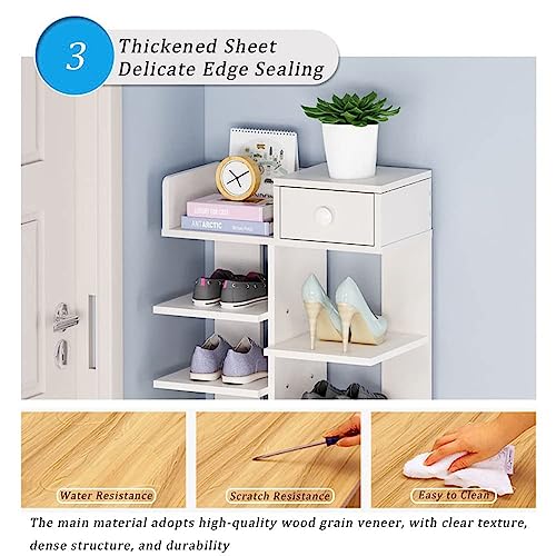 Shoe Slots Organizer, Vertical Narrow Shoe Rack, 8 Tiers Space Saving Multi-layer Shoe Rack, Shoe Cabinet, Vertical Storage Rack, Freestanding Shoe Rack