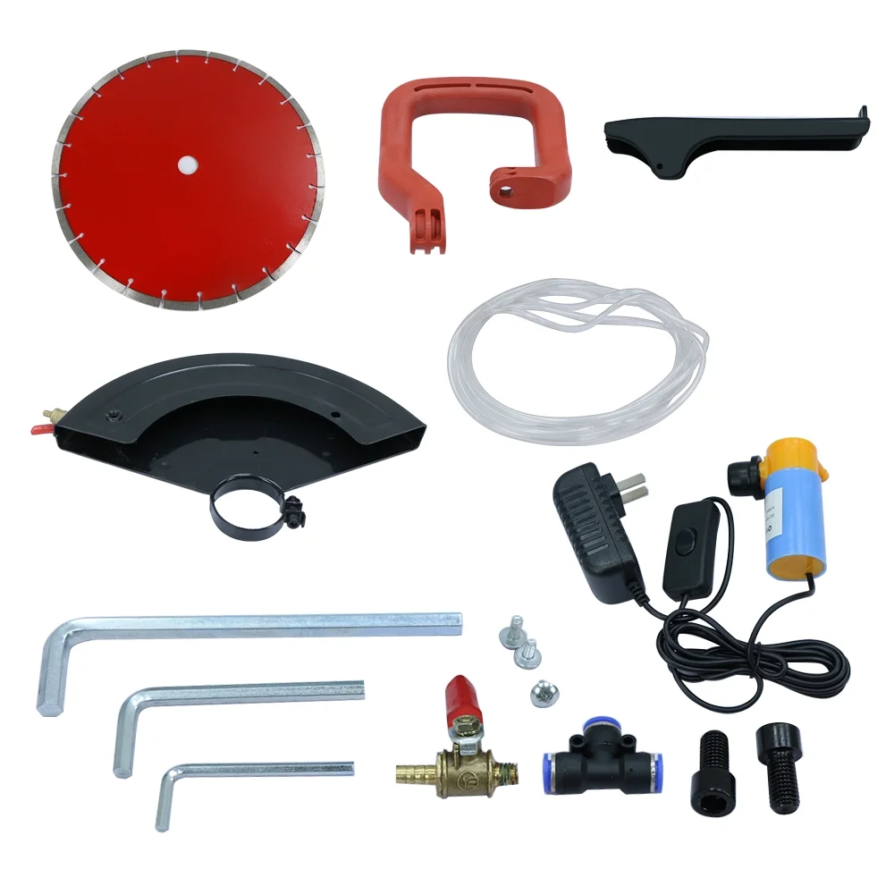 14” 18Amp Electric Concrete Saw Wet Dry Circular Saw Cutter with Water Pump & Blade for Brick, Wood, Metal, Reinforced Concrete, Porcelain