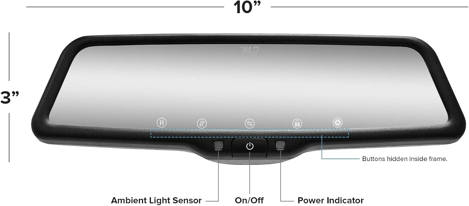 Master Tailgaters 10&rdquo; IPS LCD Rear View Mirror with 1080p DVR 140&deg; Built-in Dash Cam, Superior Night Mode, G-Sensor, Parking Mode, Wi-Fi Mobile Playback + 1080p Backup Camera
