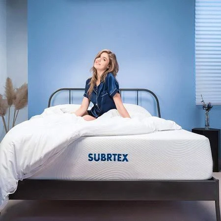 Subrtex 10 inch Gel Memory Foam Mattress, California King, White