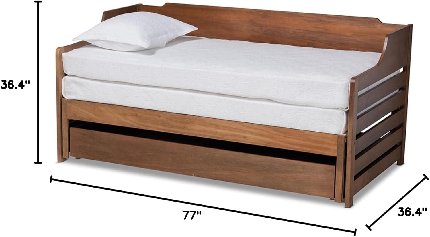 Baxton Studio Jameson Walnut Expandable Twin Size to King Size Daybed
