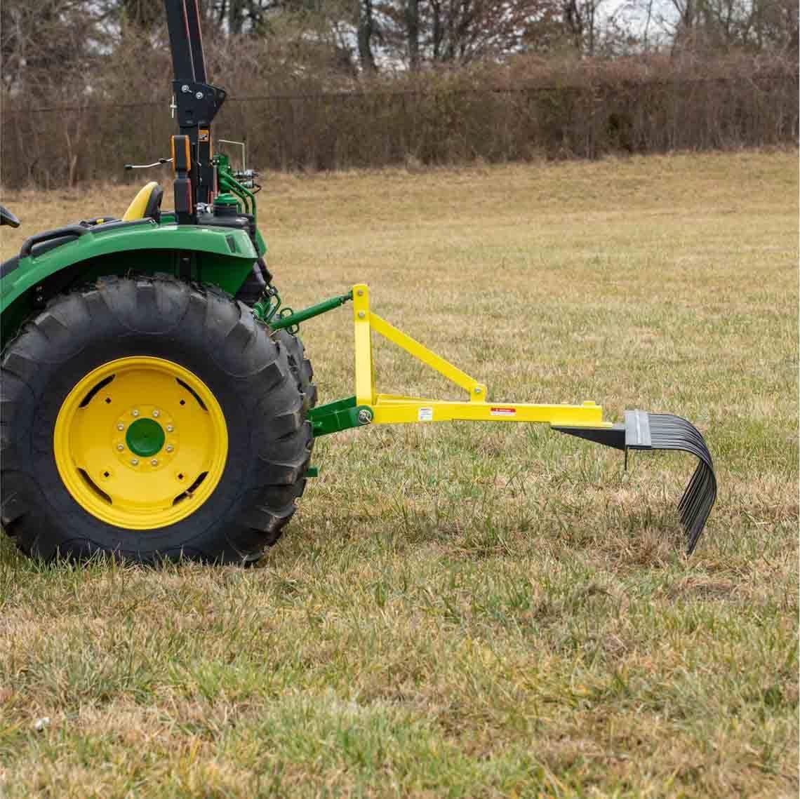 Titan Attachments 6 Landscape Rake for Compact Tractors, Quick Hitch Compatible