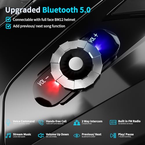 Motorcycle Bluetooth Helmet FreedConn BM2-S Flip Up Modular Bluetooth Motorcycle Helmet Voice Dial 500M 2-3 Riders DOT Motorcycle Helmet with Bluetooth