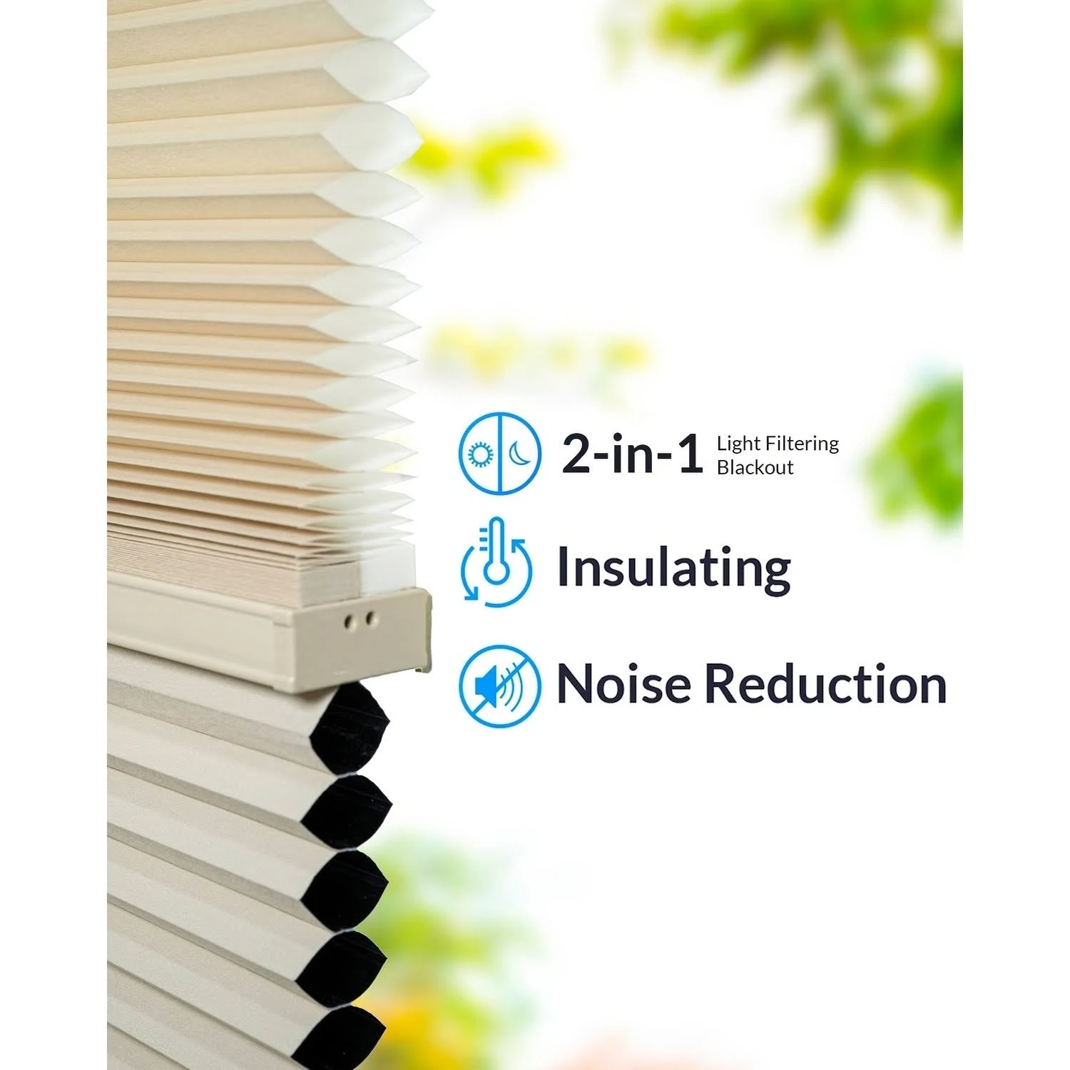 Chicology Day N& Night Cordless Cellular Shades, Fawn - 38x22 x 72x22
