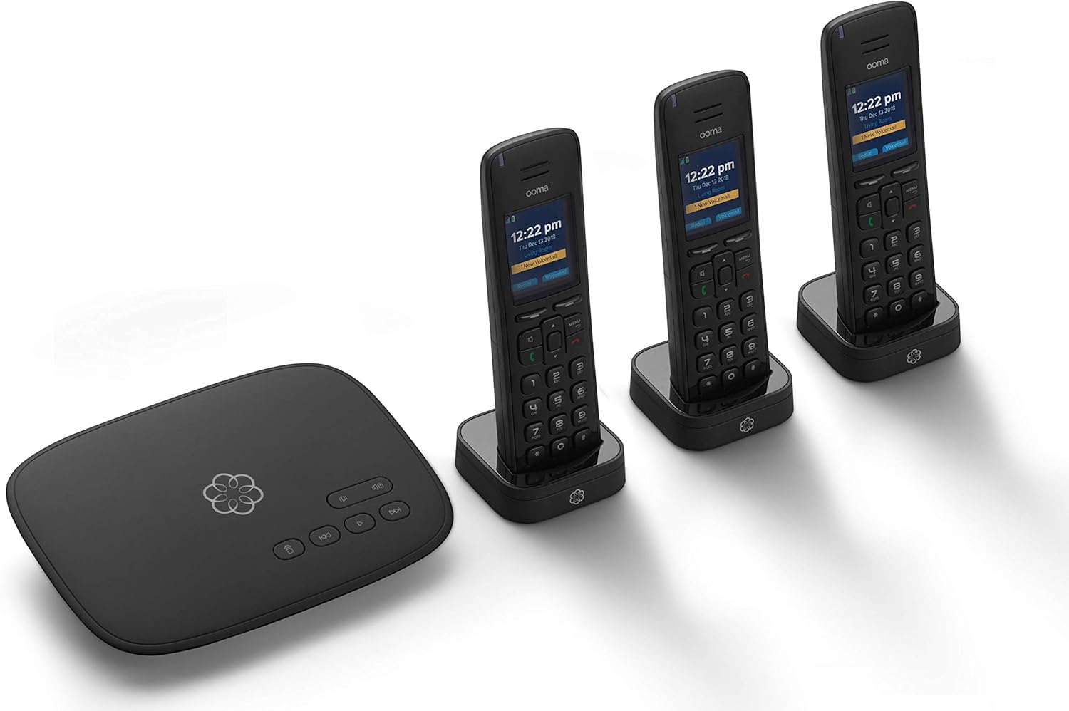 Ooma Telo VoIP Free Internet Home Phone Service and HD3 Handset. Affordable landline Replacement. Unlimited Nationwide Calling & Telo VoIP Free Internet Home Phone Service with 3 HD3 Handsets