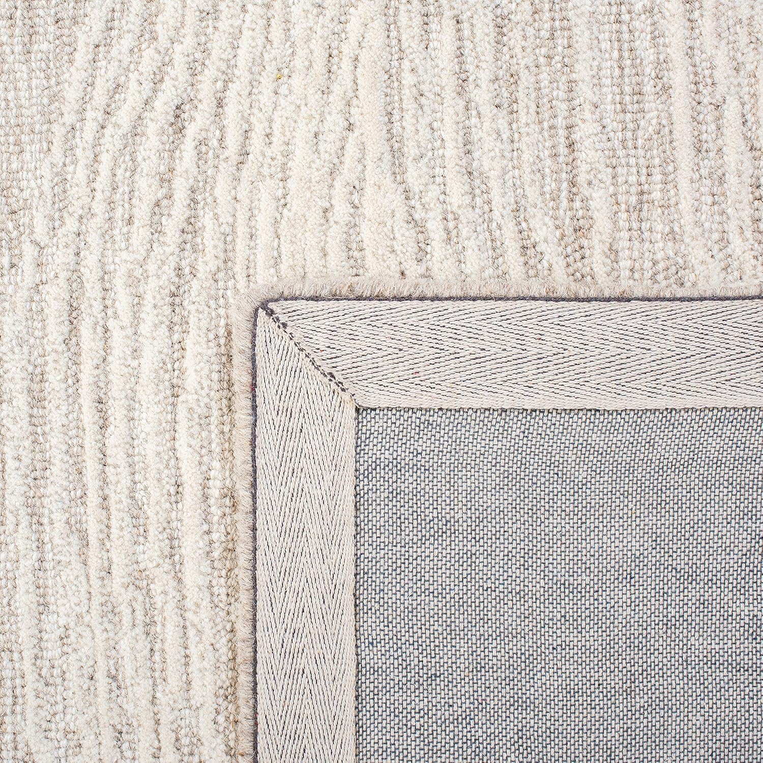 SAFAVIEH Metro Collection Area Rug - 9' x 12', Natural & Ivory, Handmade Modern Wool, Ideal for High Traffic Areas in Living Room, Bedroom (MET995A)