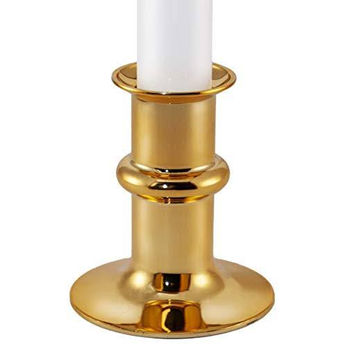 612 Vermont Ultra-Bright LED Window Candles with Timer, Battery Operated, Metal Base, White Candlestick, Adjustable Height (Pack