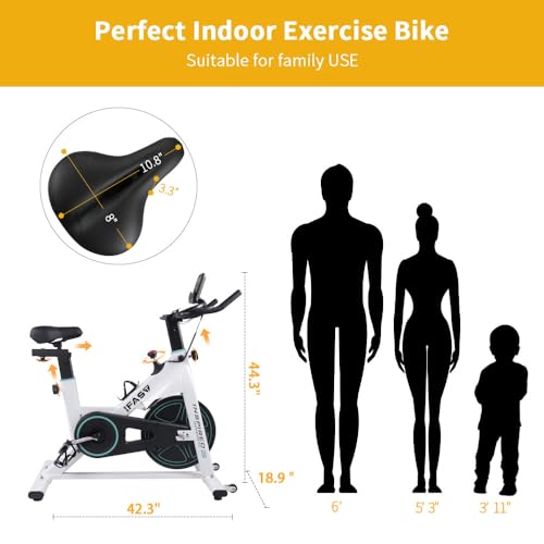 IFAST Stationary Bikes for Home Indoor Exercise Bike with LCD Monitor and Comfortable Seat Cushion for Home Gym Cardio Fitness Training