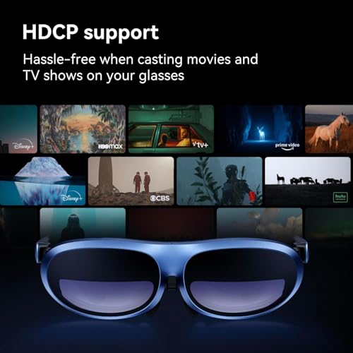 Rokid Max AR Glasses, Smart Glasses with 360'' Micro-OLED Virtual Theater, 50° FOV, 600nits Brightness, HDCP Support & Cloud Gaming and Compatibility with iOS Mac ipad Android, Consoles and Computers