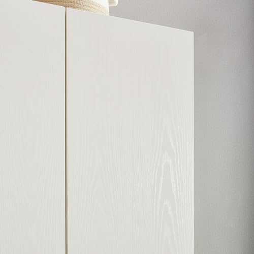 74" H 3 Doors 2 Drawers White Bedroom Wardrobe Armoire Closet Freestanding Clothes Storage Armoire Organizer with Hanging Rod Shelves Clothes Cabinet for Bathrooms Clothes Storage