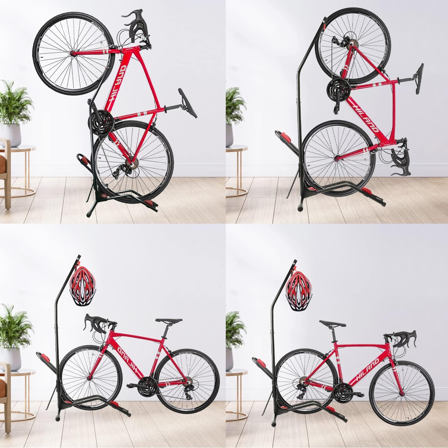 SLFJOSN Vertical Bike Rack Stand, Fits Most 20''-27.5'' Mountain Bike Freestanding 700C Road Bike Stand Floor for Indoor Bike Storage Garage Space Saver Pack of 2