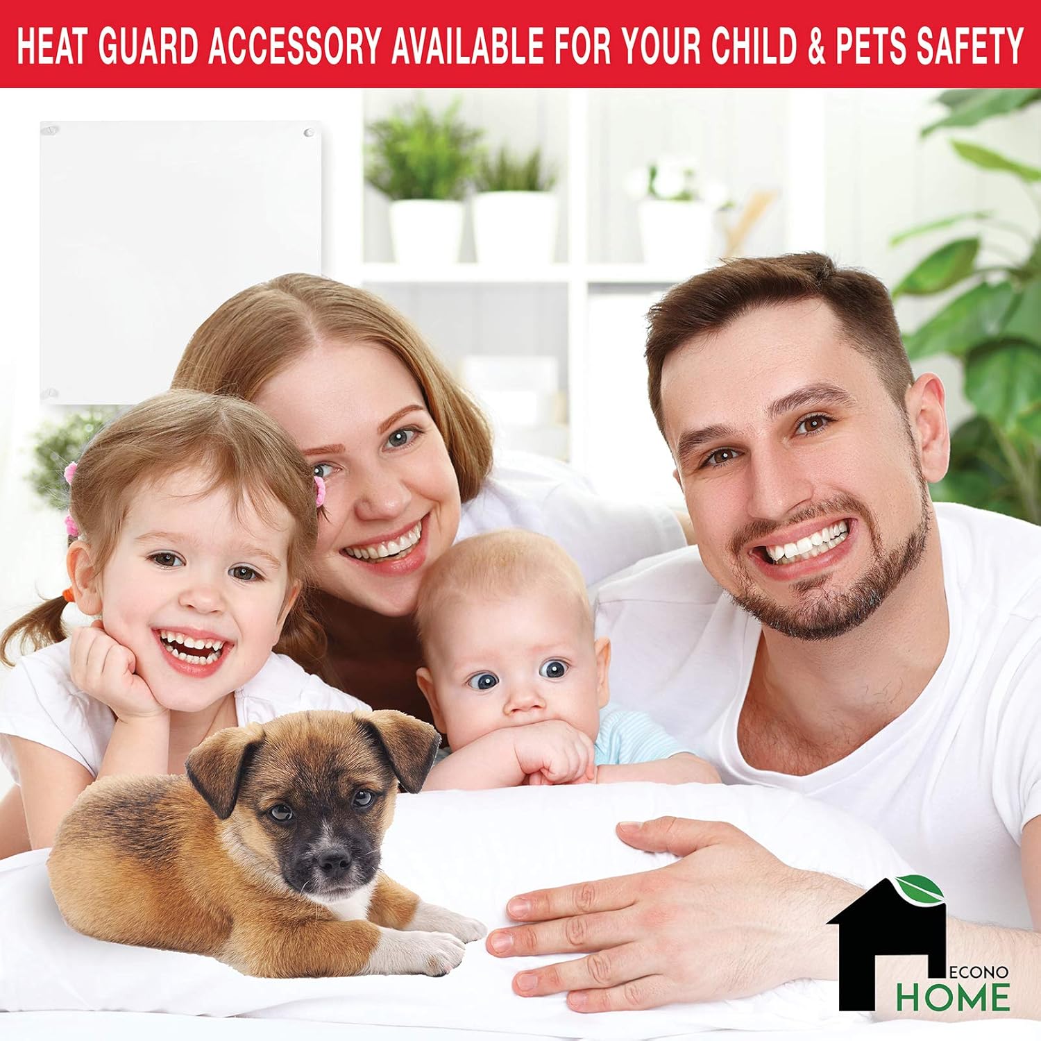 EconoHome Wall Mount Smart Space Heater Panel - with Wi-fi Thermostat - 400W Convection Heater - For 120 Sq Ft Room - 120V - Save on Electric Heating Costs - Overheat Protection - Smart Life App