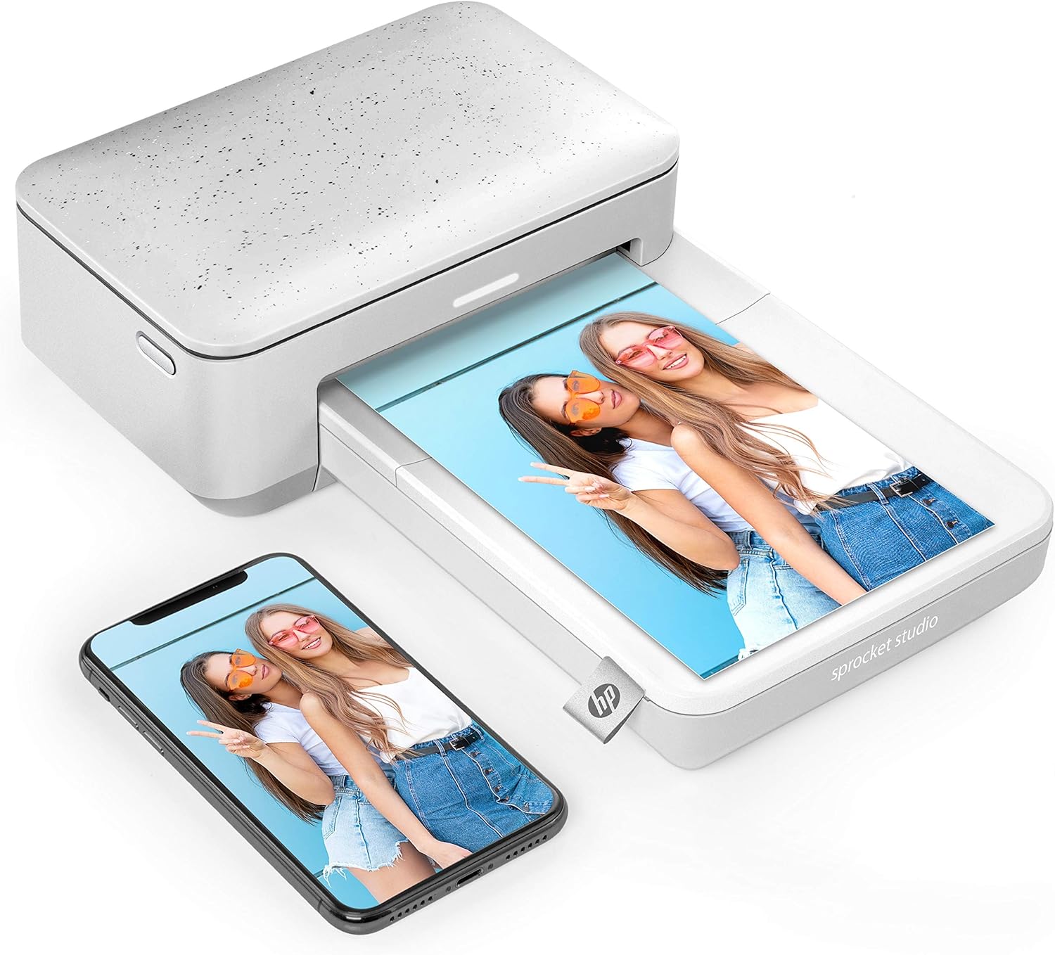 HP Sprocket Studio 4x6” Instant Photo Printer - Bundle: Photo Paper and case.