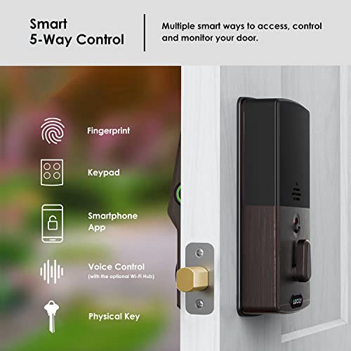 Lockly Smart Lock Model 7S, Bluetooth Smart Door Lock, Keyless Entry Door Lock, Touchscreen Keypad, App Control, eKeys and Offline Access Code, Auto Lock - Satin Nickel (PGD7SSN)
