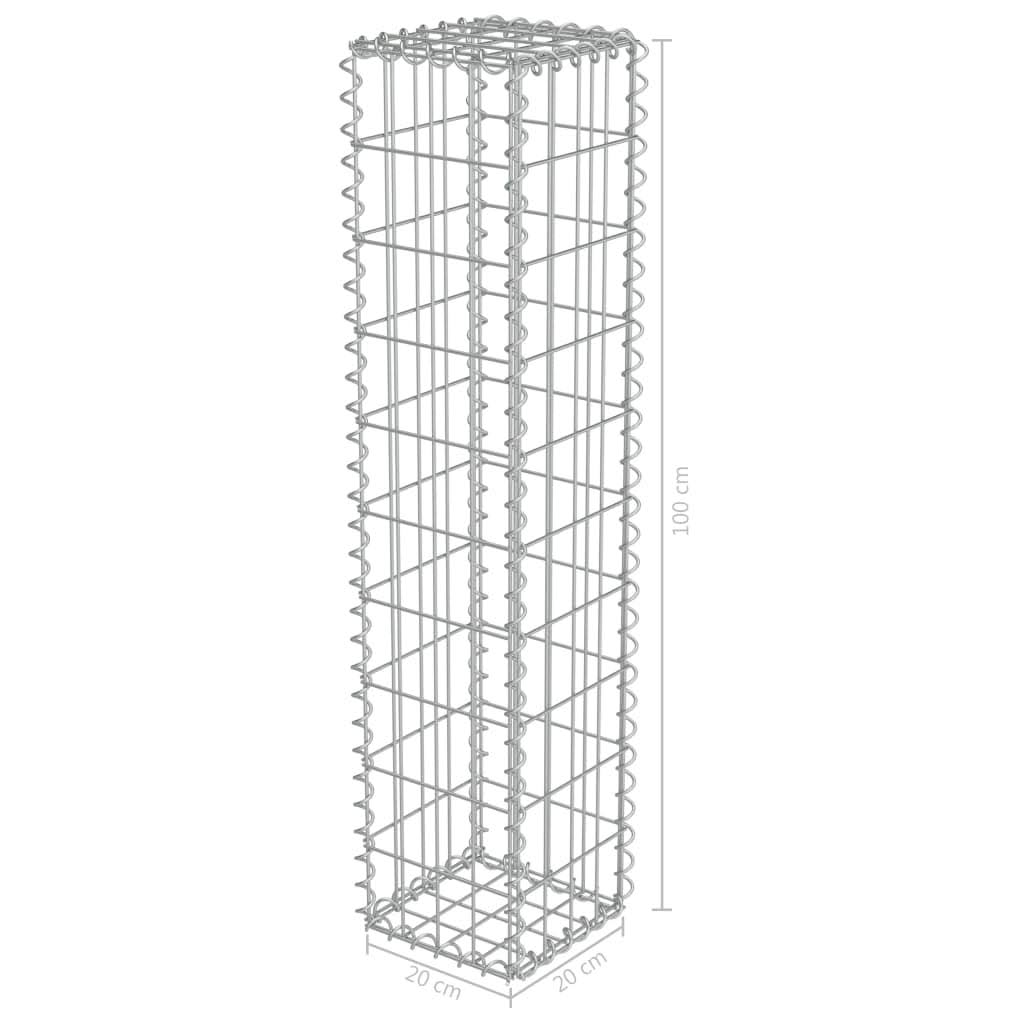 vidaXL Gabion Wall with Covers Galvanized Steel 354x22x19.7x22x19.7x22