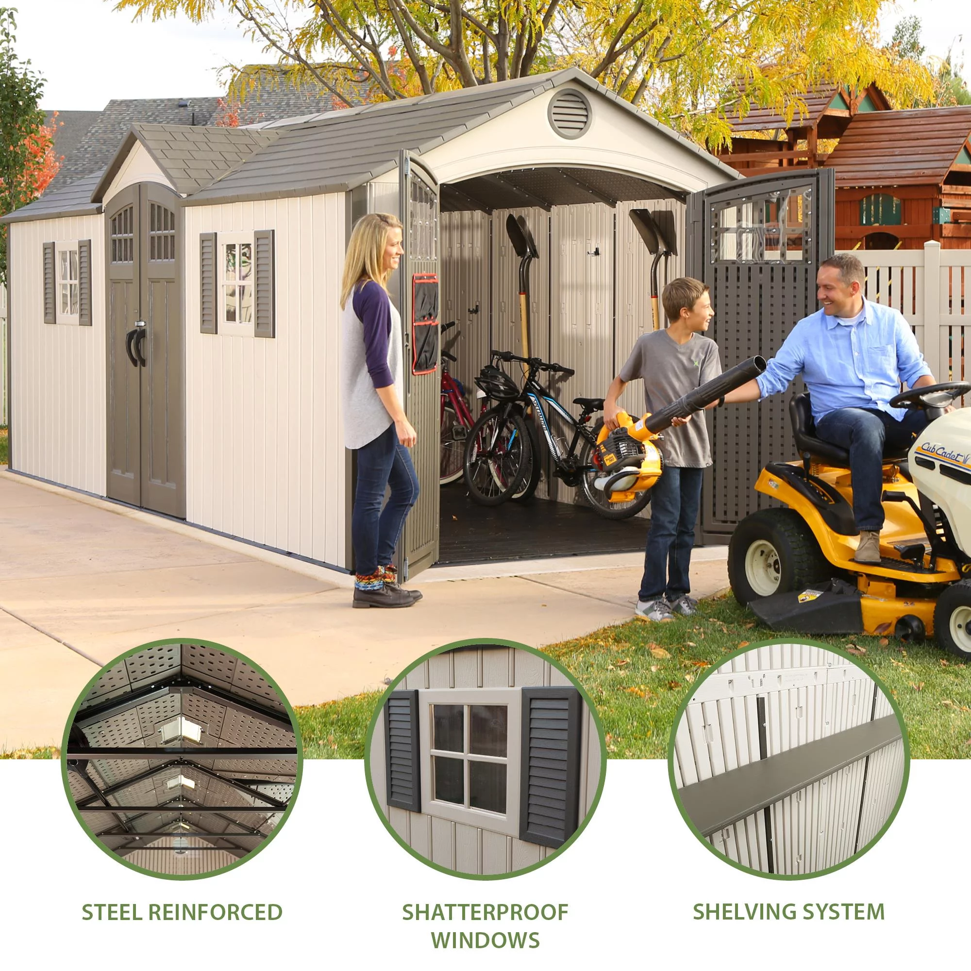 Lifetime 20 ft. x 8 ft. Outdoor Storage Shed, Desert Sand (60127)