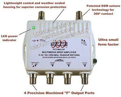4 Port Cable TV HDTV Digital Amplifier Internet Modem Signal Booster Internet Amp