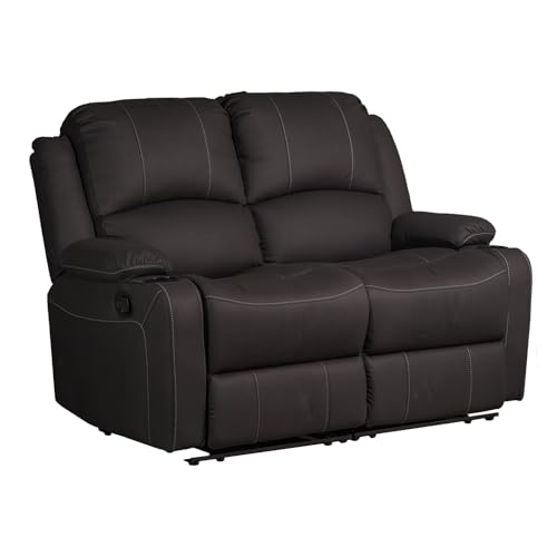 58" Wall Hugger Reclining RV Theater Seats | Double Recliner RV Sofa | RV Couch | Wall Hugger Recliner | RV Theater Seating | RV Furniture (Manual, Slate)