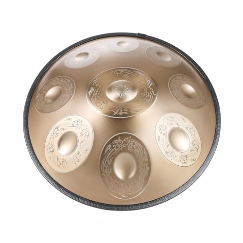Handpan Drum D Minor 9/10/12 Notes Handpan Drum 22 Inch Handpan Drum 432HZ/440HZ Handpan Drum For beginners, professionals and music therapists Personal Meditation Sound Healing(Size:10 Notes(4
