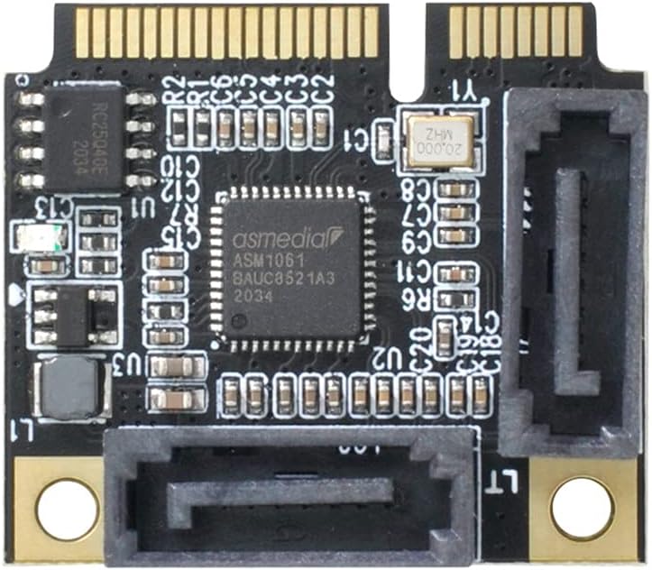 Xiwai SATA PCI-E Adapter 6 Ports SATA 3.0 to PCI Express x4 Expansion Card SATA3.0 PCIe PCI-e SATA Controller for HDD ASMedia Chipset Pack of 2