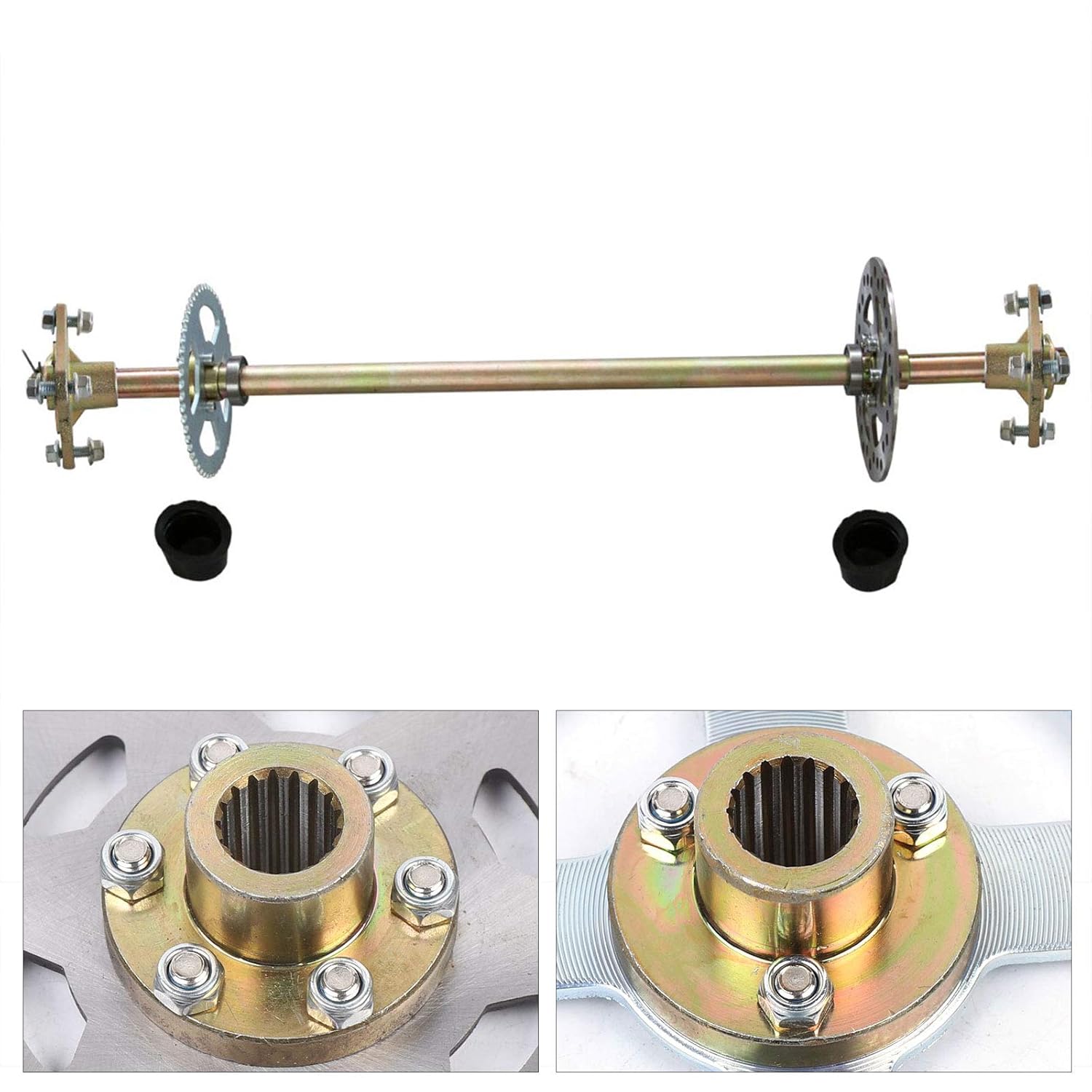 Futchoy Go Kart Rear Axle Assembly Kit Complete Wheel Hub 29" 740mm Go Kart Rear Axle Kit Wheel Hub Set for Quad ATV Go Kart and Many 50cc 70cc 90cc ATV Quads Go Karts