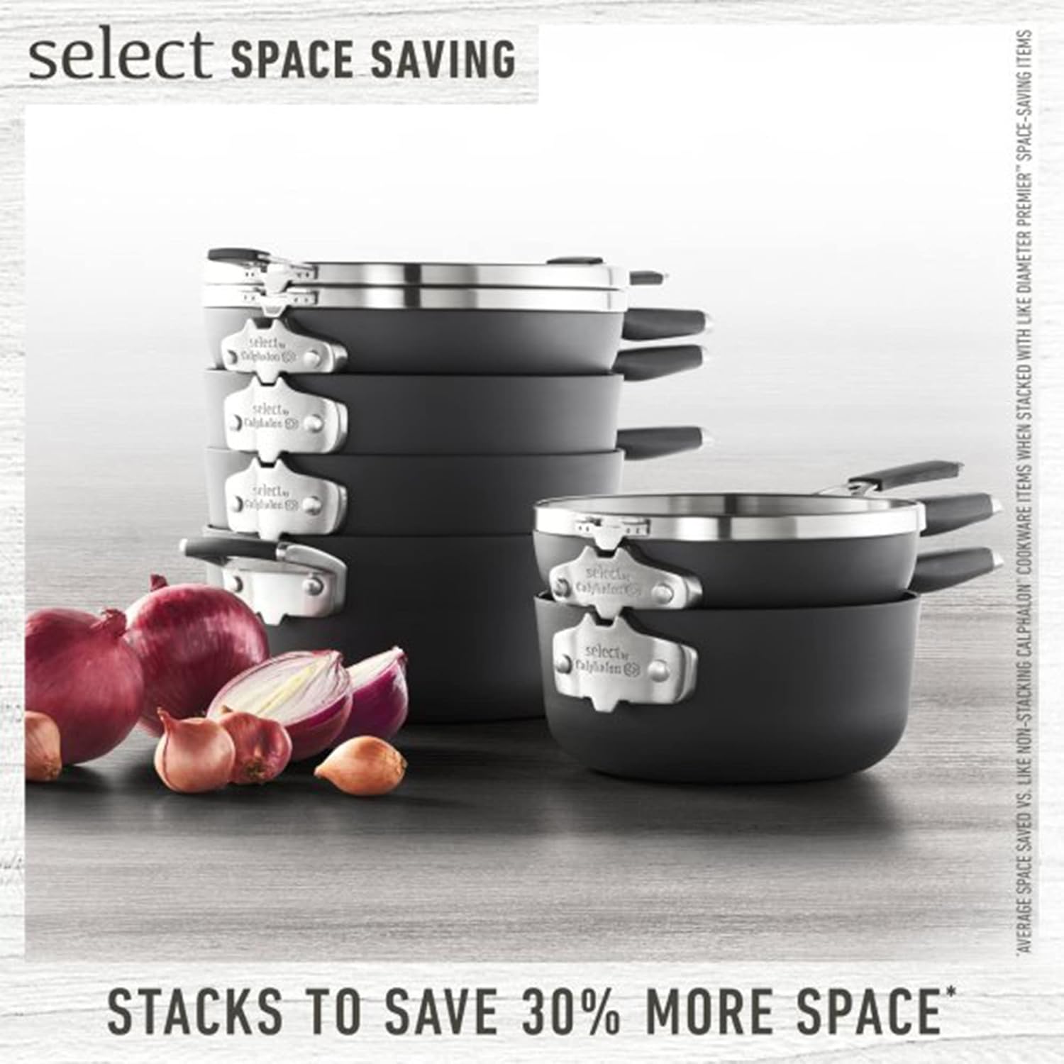 Calphalon 14-Piece Space Saving Nonstick Dishwasher & Oven Safe Pots & Pans Cookware Set with Stay Cool Handles & Hard-Anodized Aluminum Construction
