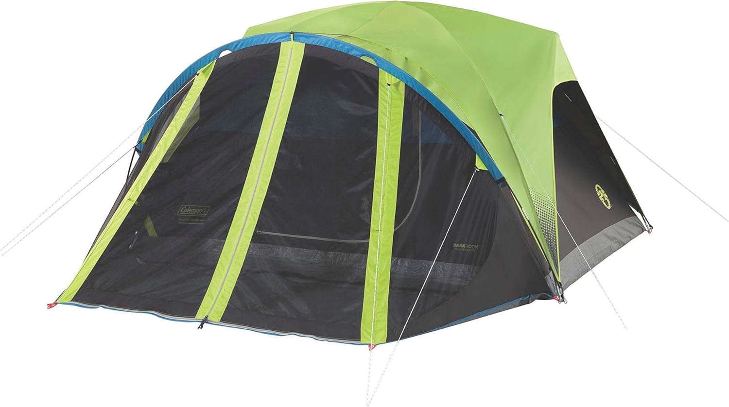 Coleman Carlsbad Dark Room Camping Tent with Screened Porch, 4/6 Person Tent Blocks & Camp Chair with 4-Can Cooler | Folding Beach Chair with Built in Drinks Cooler | Portable Quad Chair