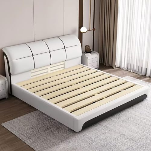 Modern Simple Leather Bed Light Luxury Double Bed Master Bedroom New Wedding Bed High-Grade Leather Bed