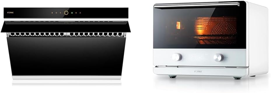 FOTILE JQG7505 30” Under-Cabinet or Wall-Mount Range Hood | Dual DC-Motor | Slant Vent Design & ChefCubii 4-in-1 Countertop Convection Steam Combi Oven Air Fryer Dehydrator