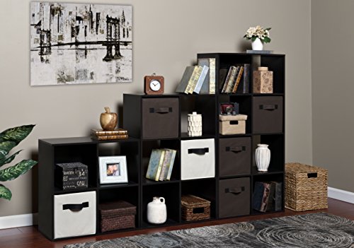OneSpace 4-Cube Shelf Organizer, Cube Bookcase for Home or Office, Black