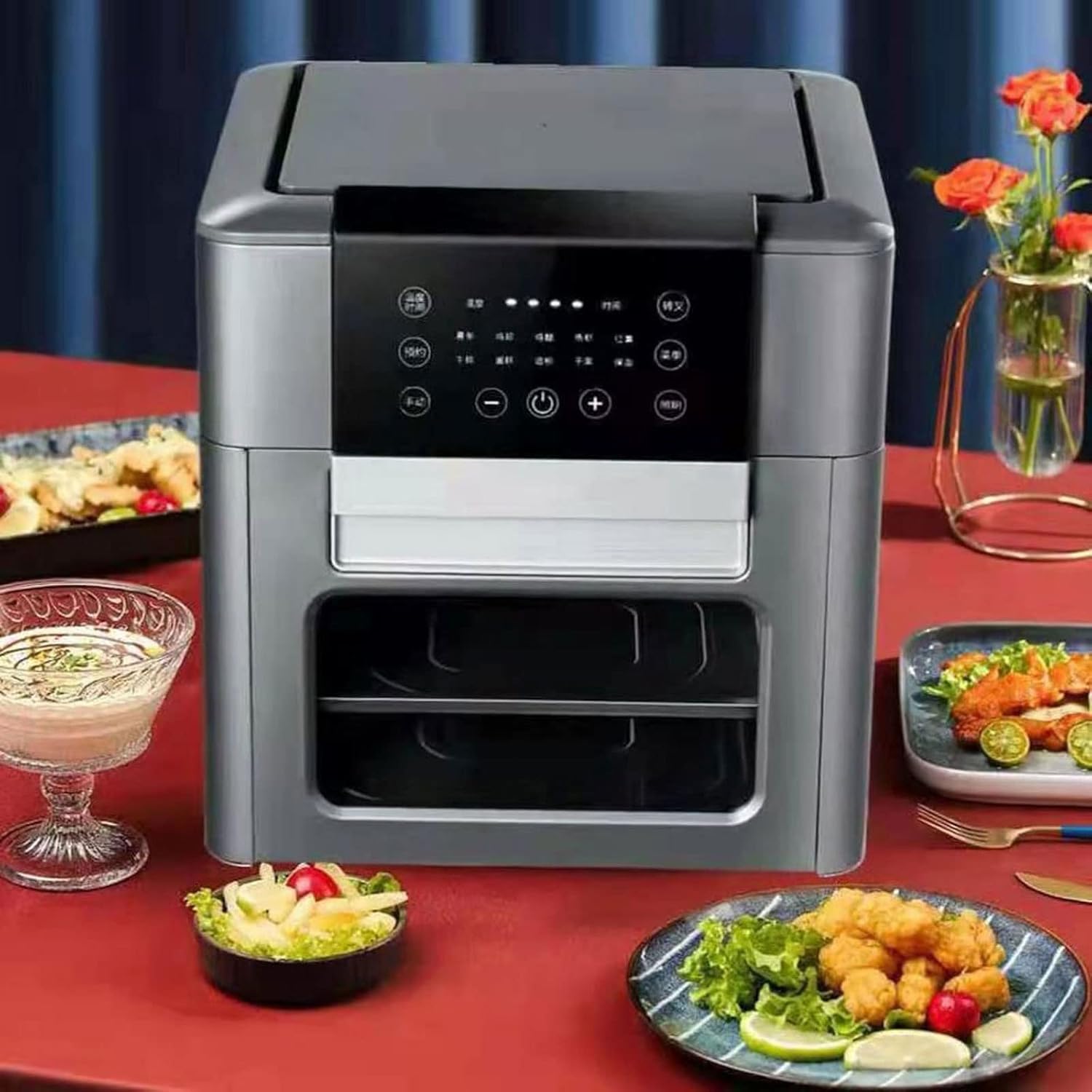 Air Fryers， 12L Air Fryer Oven Toaster Rotisserie and Dehydrator With LED Digital Touchscreen Countertop Oven