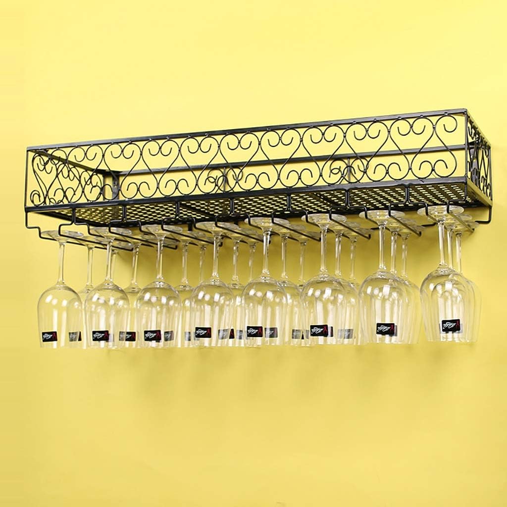 Glass wine glass frame Wall-mounted Metal Wine Rack, Dining Room and Kitchen Multifunctional Wine Rack Decoration, Storage Rack, Wine Glass Rack Wine racks (Size : 120cm)