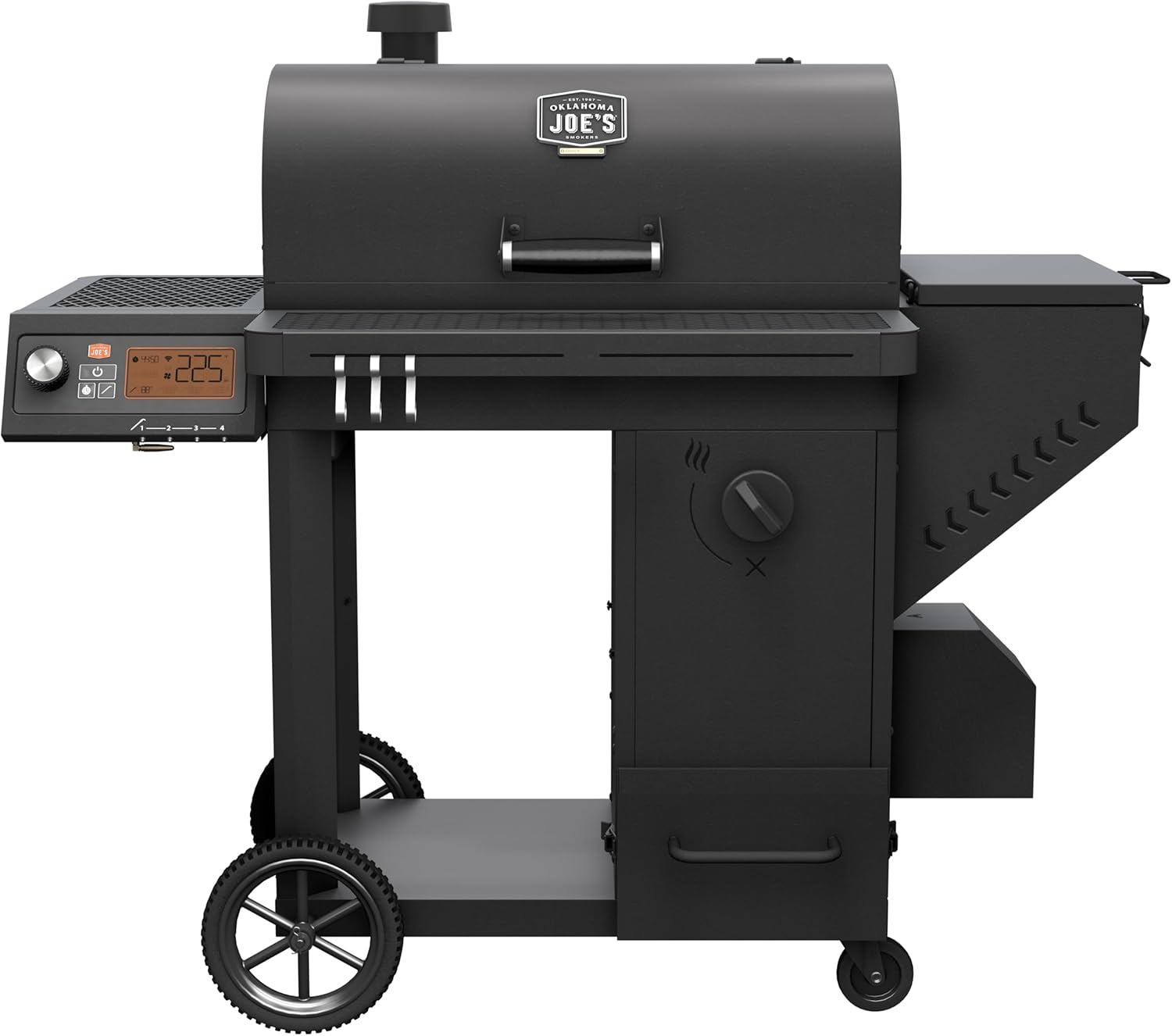 OKLAHOMA JOE'S® Tahoma™ Auto-Feed Charcoal 900 Smoker and Grill, Black Steel, 24203104
