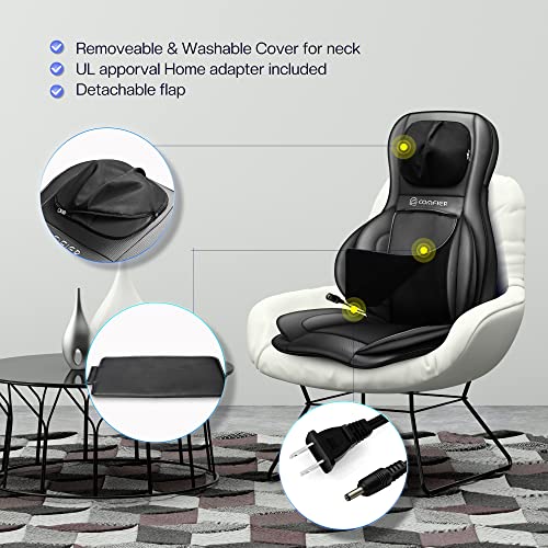 COMFIER Shiatsu Neck Back Massager with Heat, 2D ro 3D Kneading Massage Chair Pad, Adjustable Neck Massage,Seat Massager for Full Body Relaxation, Christmas Gifts for Dad Mom Women Men,Dark Gray