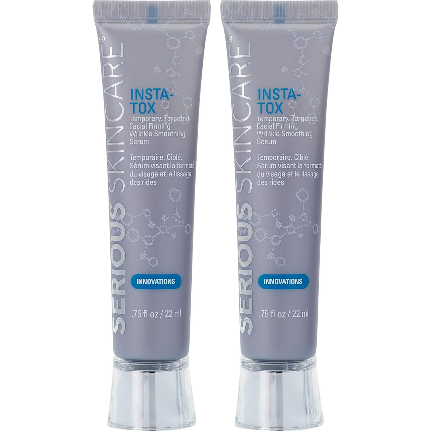 Serious Skincare INSTA-TOX Instant Wrinkle Smoothing Serum - Temporarily Tightens Skin - Instant Line Filler - Improves appearance of Fine Lines & Wrinkles -Two .75 oz. Tubes (2Pack) Pack of 2