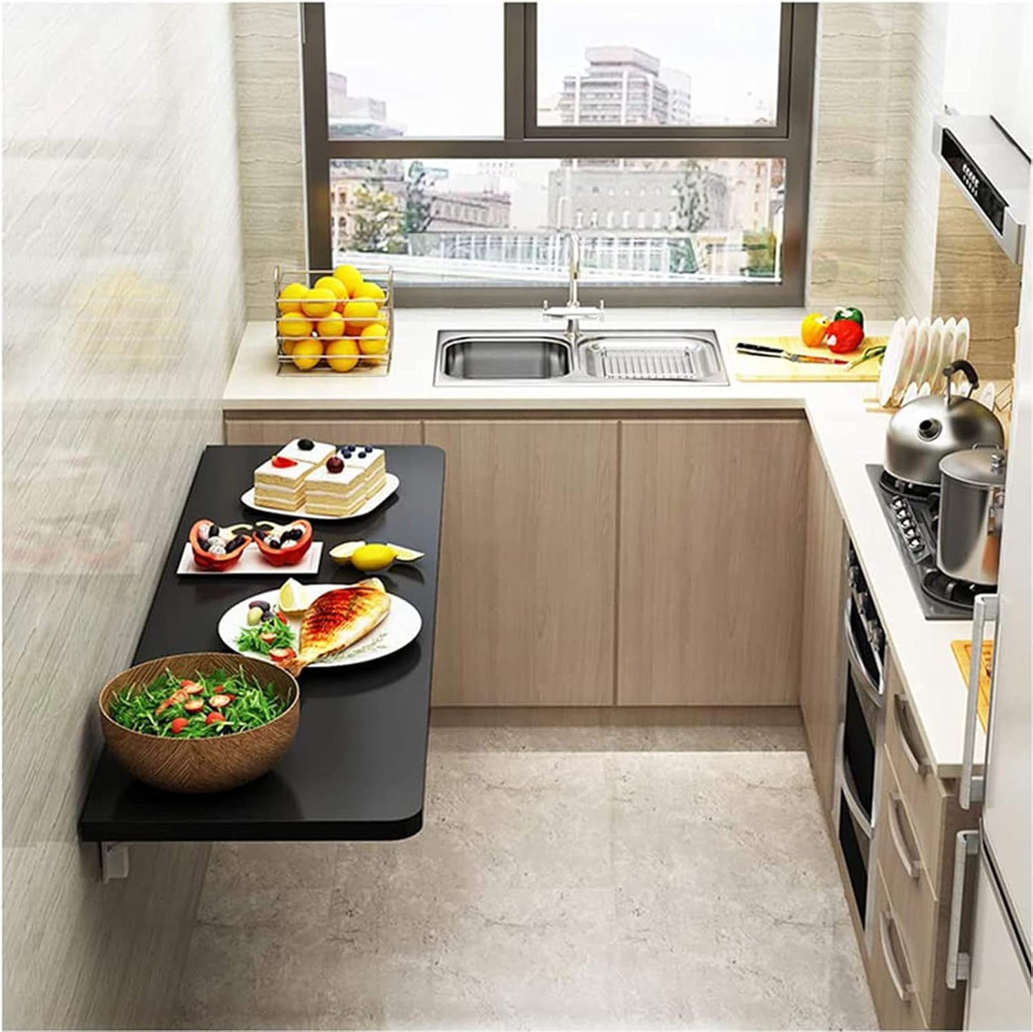 Wall Mounted,Wall Mounted Fold Down Desk for Small Saving Spaces,for Laundry Room,Dining,Room,Study,Kitchen,Bar,E-80cm Fashionable
