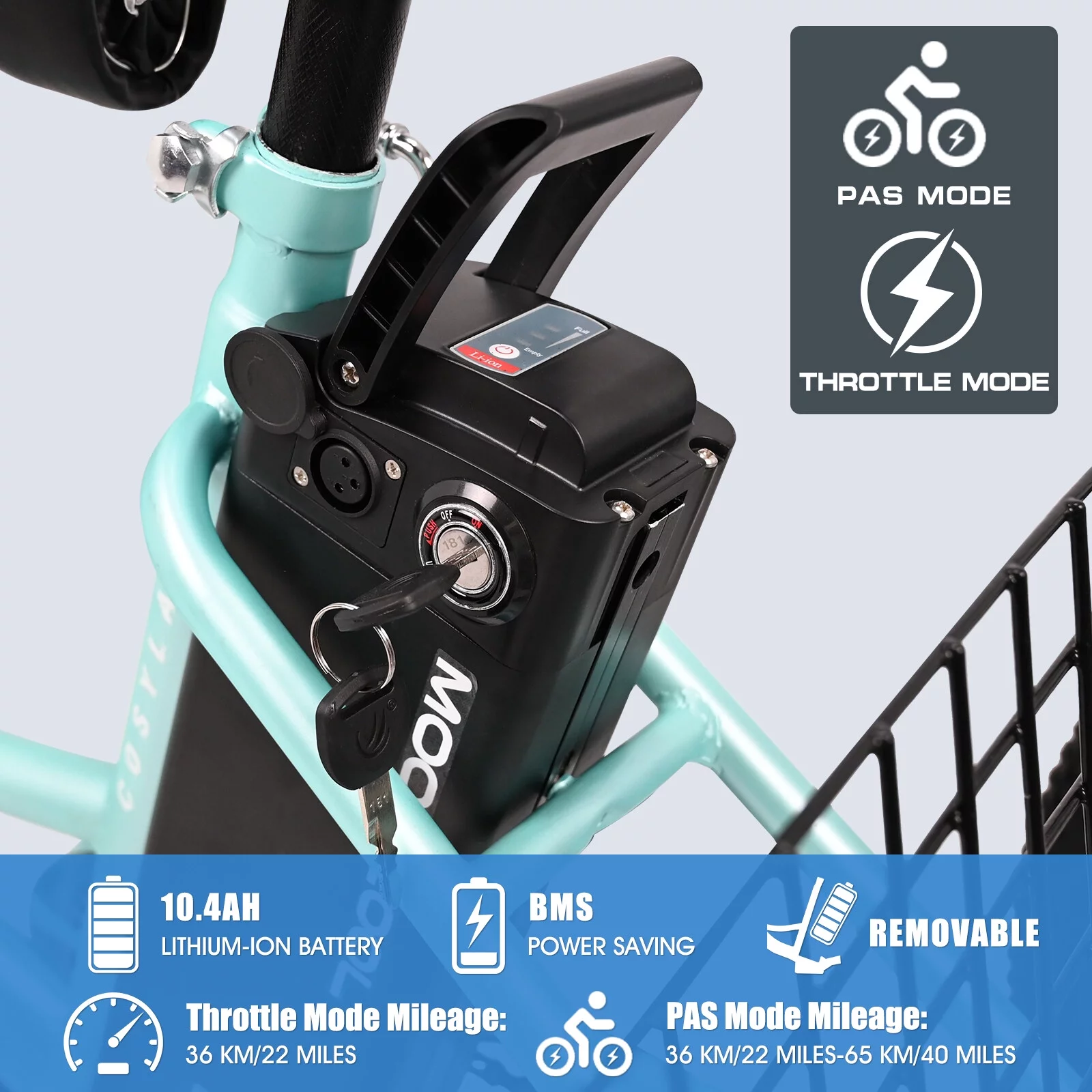 Lilypelle Electric Tricycle ,3 Wheel Motorized Bicycle,with 350W Motor 36V 10.4AH Lithium Battery ,24" Adults Electric Trike, Three Wheel Ebike E Bicycle with Basket