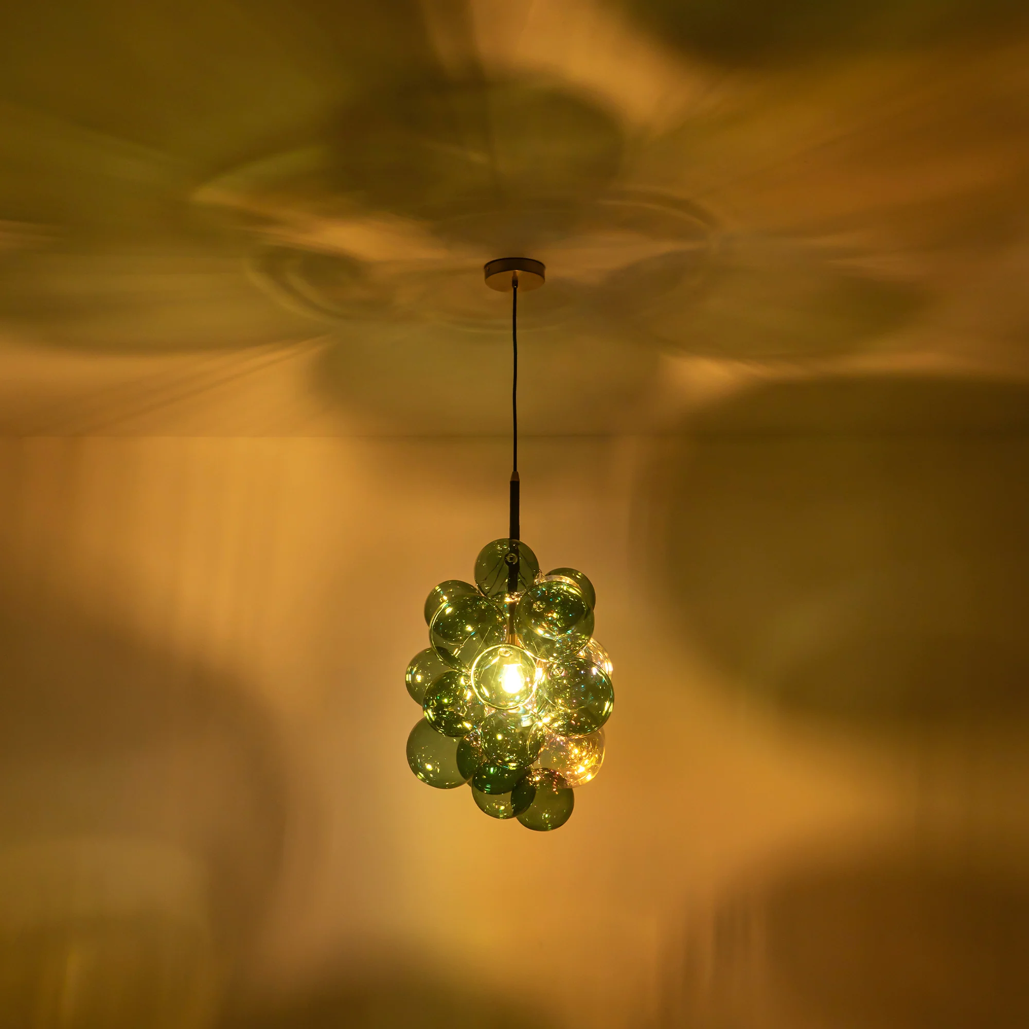 Clairorb 1-Light Cluster Glass Globe Bubble Glam Chandelier (18)