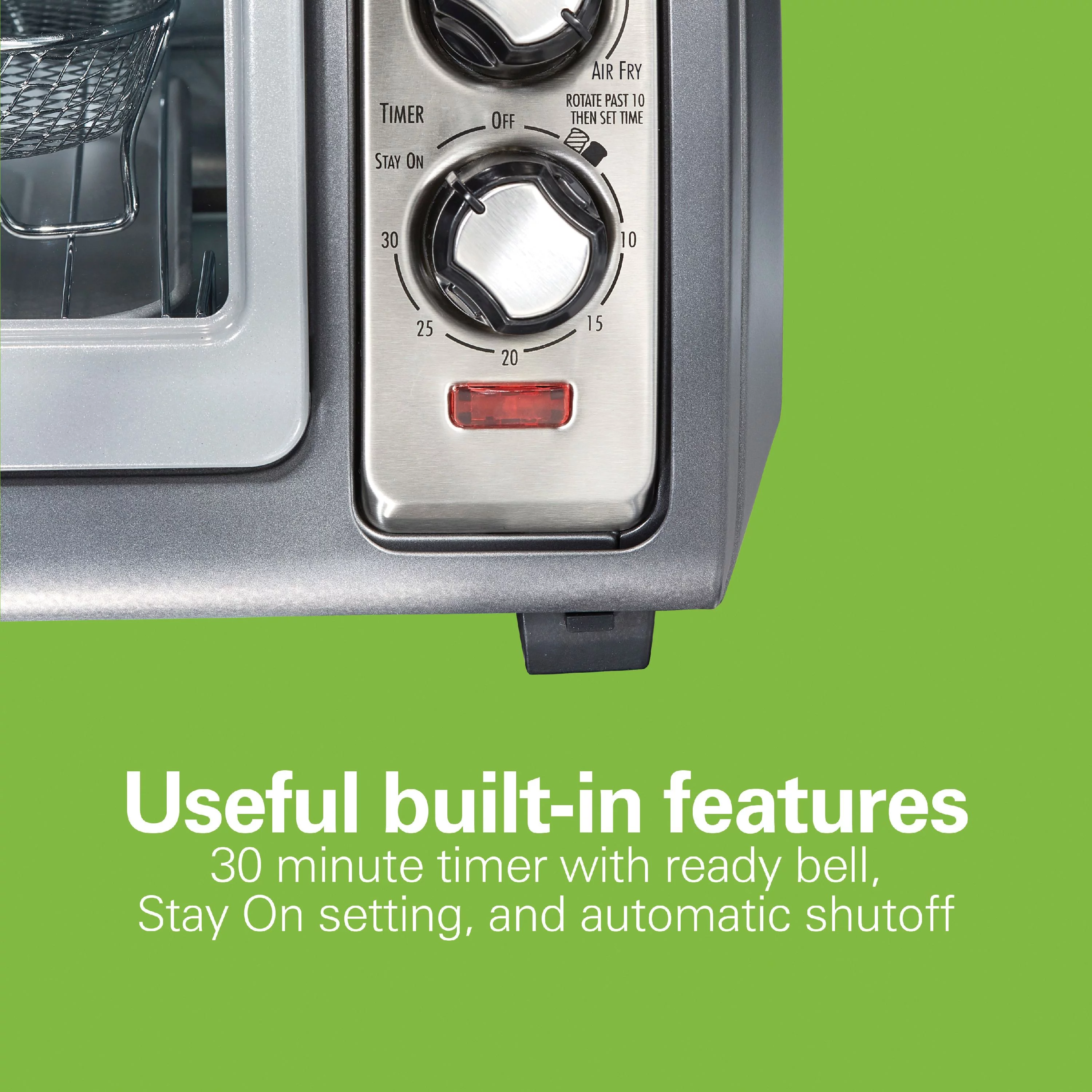Hamilton Beach Sure-Crisp Air Fryer Toaster Oven with Easy Reach Door, 6 Slice Capacity, Stainless Steel, 31523
