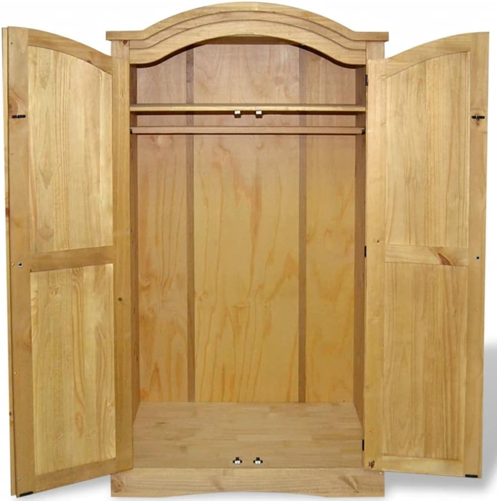 Wardrobe Mexican Pine Corona Range 2 Doors +Material: Solid Pinewood