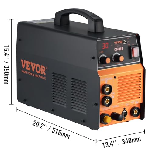 VEVOR 3 in 1 Plasma Cutter Welder Machine, CT-312 TIG/MMA Plasma Cutter Combo Machine, 30A Plasma Cutter, 120Amp TIG Welder and 120A Stick Welder, Digital 110/220V Dual Voltage IGBT Inverter