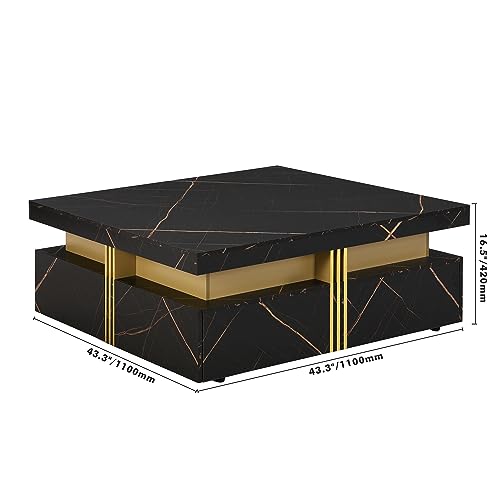 Modern Round Lift-top Nesting Coffee Tables with 2 Drawers for Living Room White & Natural