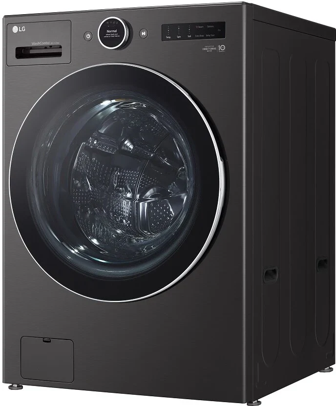 LG WM6998HBA 5 Cu. Ft. Black Steel Front Load All-In-One Washer/Dryer Combo